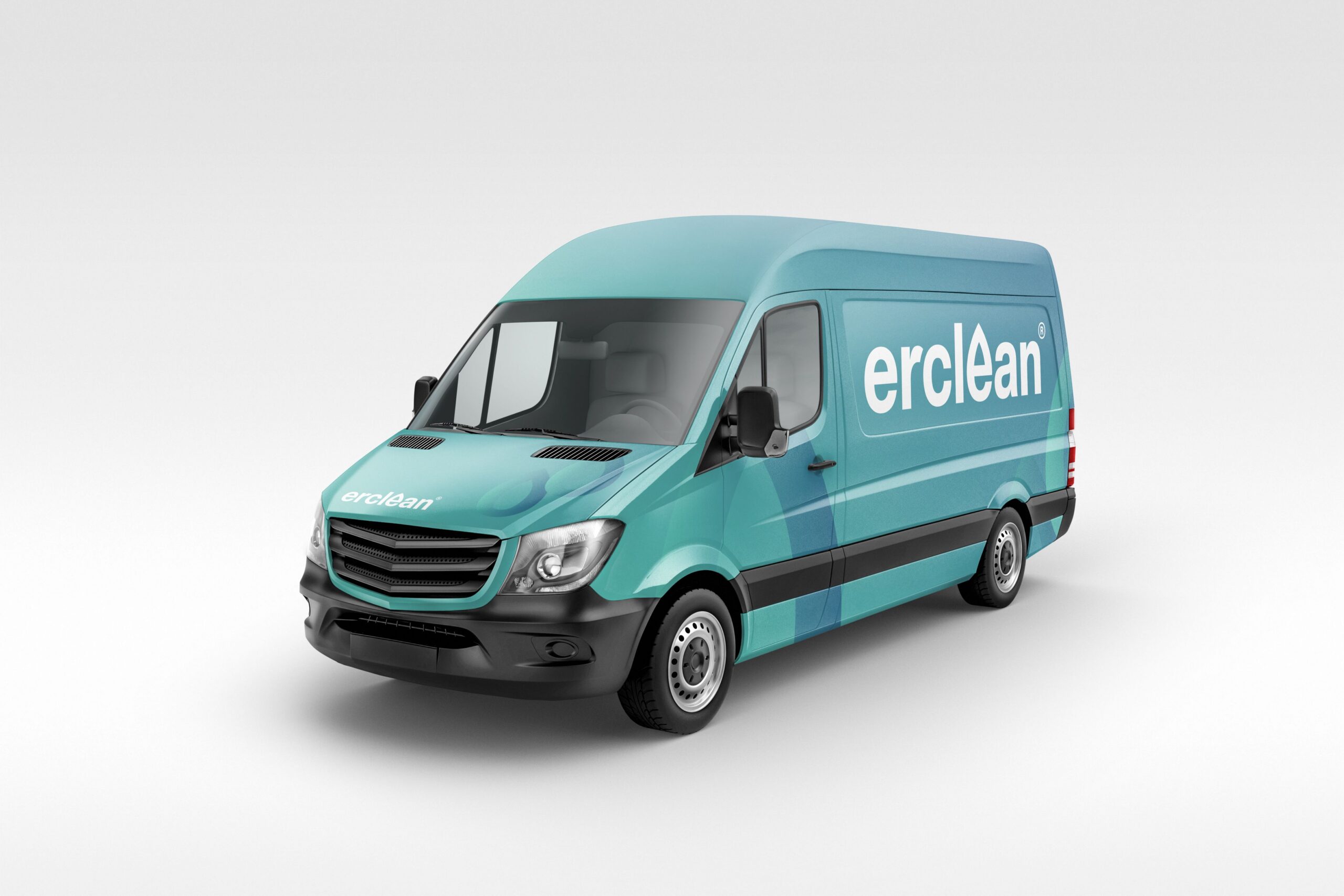 Aplicação de publicidade numa carrinha ERClean.